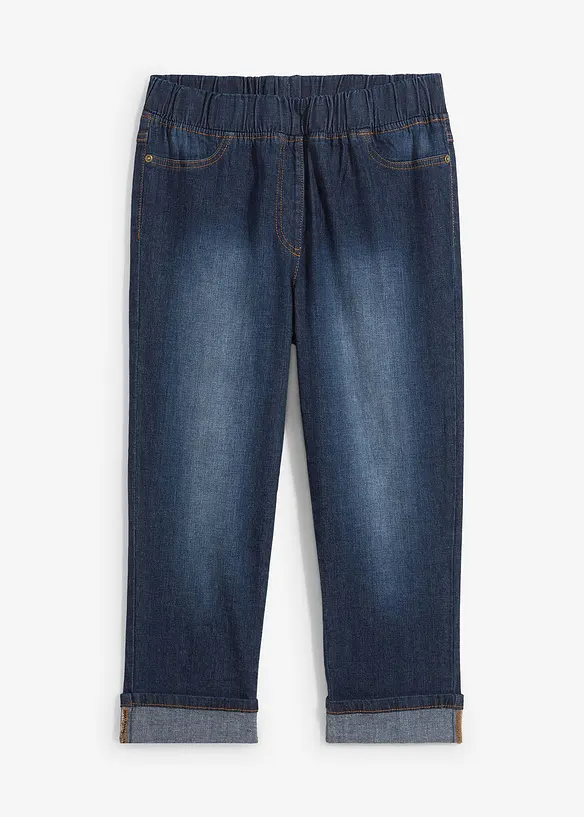 Slim Fit Jeans, Mid Waist, Baumwolle in blau von vorne - bonprix
