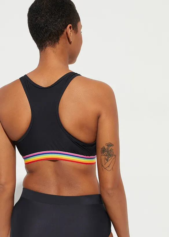 Bustier-Bikinioberteil in schwarz von hinten (im Anschnitt) - bonprix