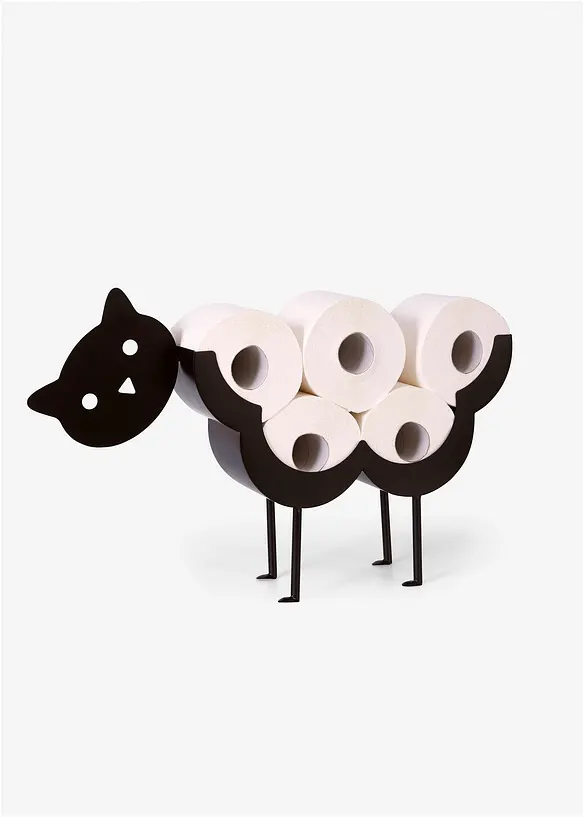 Toilettenpapierhalter Katze in schwarz - bonprix