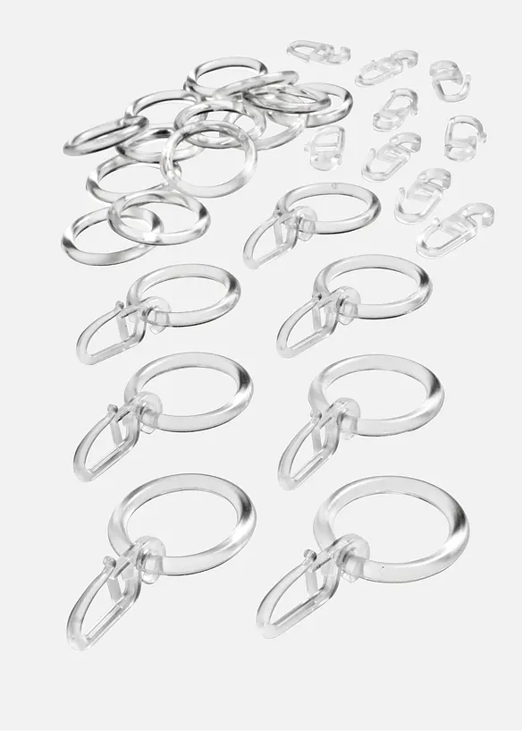 Gardinenringe mit Haken (30-tlg. Set) in farblos - bonprix