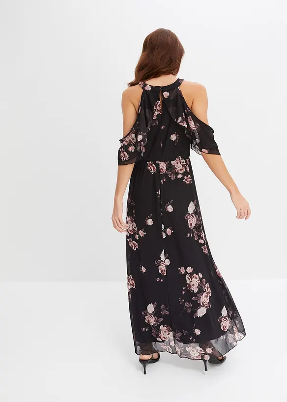 Maxikleid aus Mesh in schwarz von hinten (Totalaufnahme) - bonprix Maxikleid aus Mesh in schwarz von hinten (Totalaufnahme) - bonprix