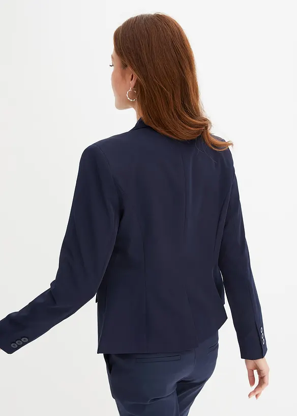 Kurzblazer mit Pattentaschen in blau von hinten (im Anschnitt) - bonprix