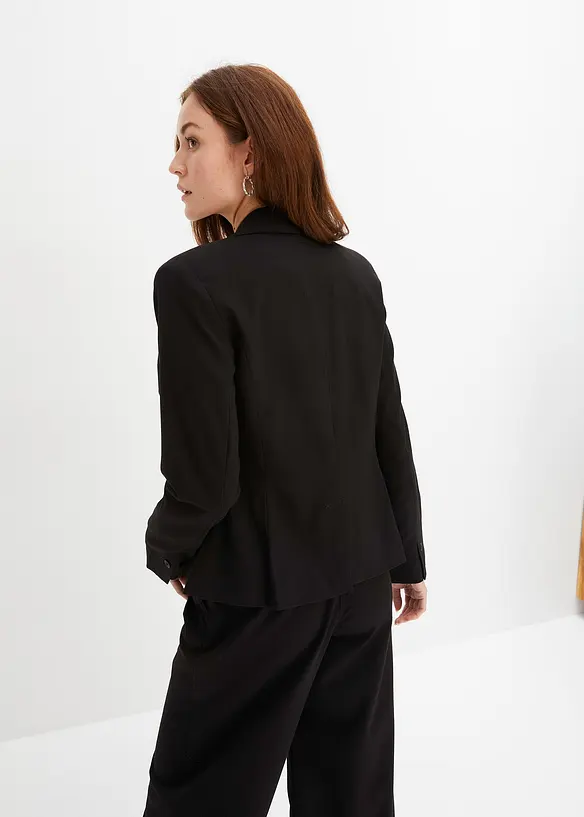 Blazer mit Paspeltaschen in schwarz von hinten (im Anschnitt) - bonprix