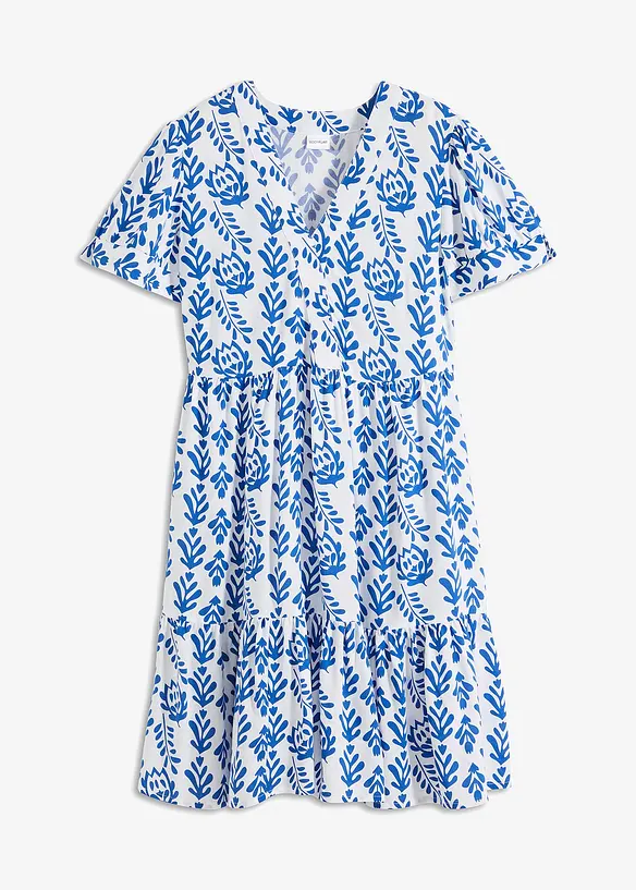 Tunika-Kleid aus reiner Viskose in weiß von vorne - bonprix Tunika-Kleid aus reiner Viskose in weiß von vorne - bonprix