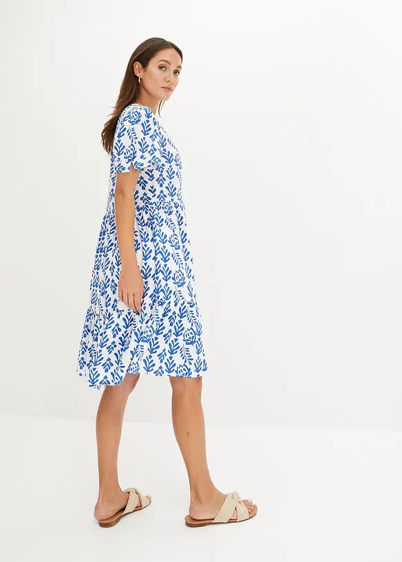 Tunika-Kleid aus reiner Viskose in weiß von hinten (Totalaufnahme) - bonprix Tunika-Kleid aus reiner Viskose in weiß von hinten (Totalaufnahme) - bonprix
