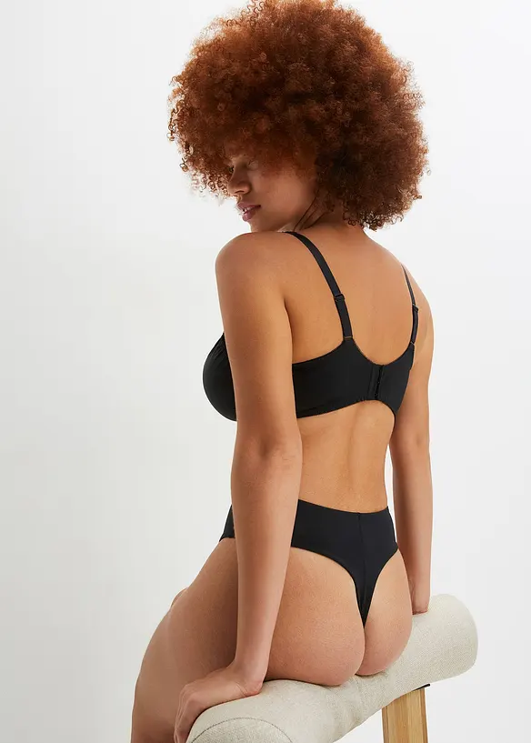 Minimizer-BH mit gepolsterten Trägern in schwarz von hinten (im Anschnitt) - bonprix