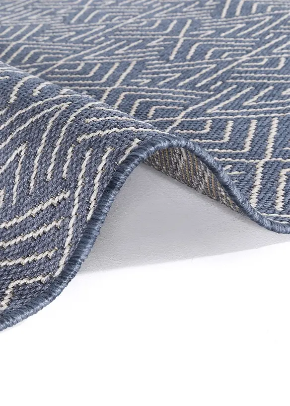 In- und Outdoor Teppich mit dezenter Struktur in blau (Detailaufnahme) - bonprix