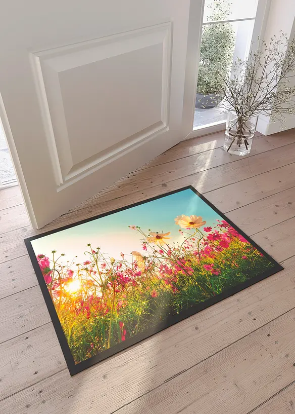 Waschbare Fußmatte mit Blumenwiese in bunt (Ambiente) - bonprix