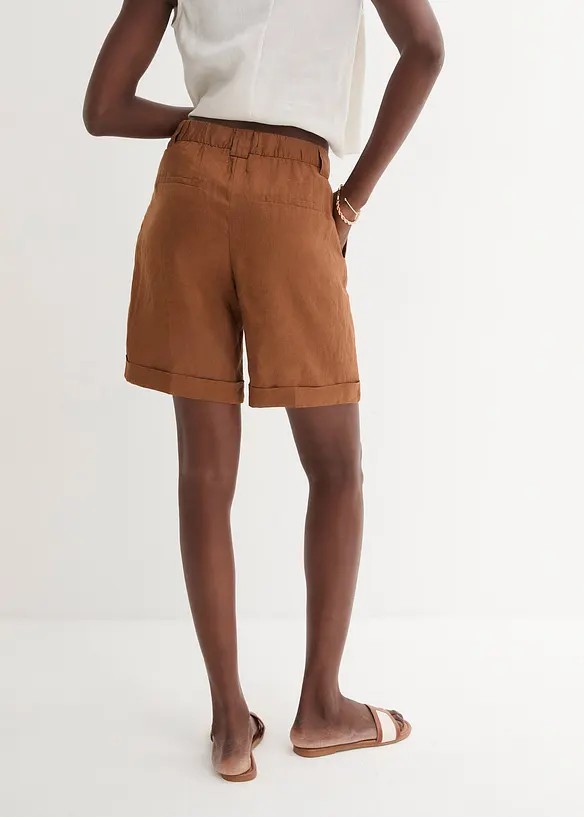Bermudashorts aus reinem Leinen in braun von hinten - bonprix Bermudashorts aus reinem Leinen in braun von hinten - bonprix