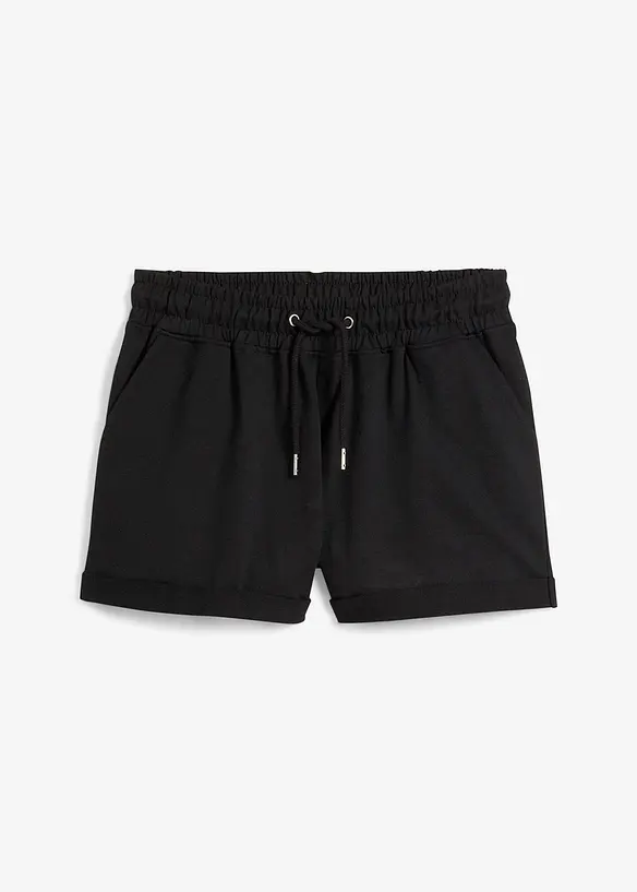 Sweat-Shorts in schwarz von vorne - bonprix