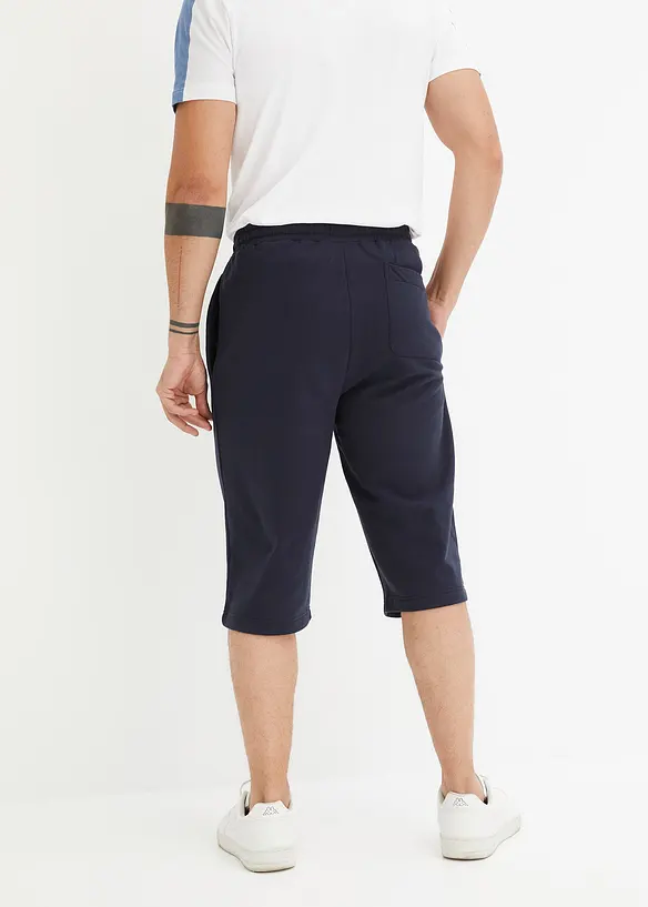 Sweat-Longbermuda in Regular Fit in blau von hinten - bonprix