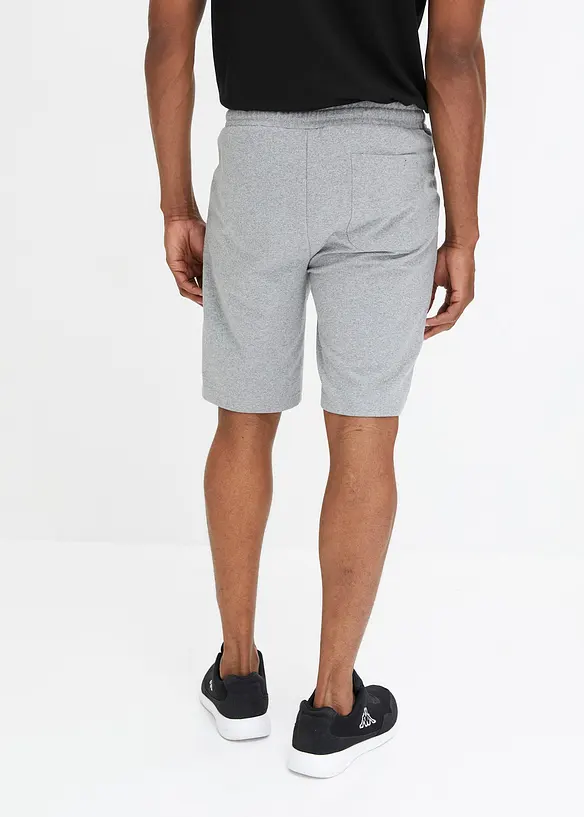 Sweat-Bermuda mit Reißverschlusstaschen in grau von hinten - bonprix