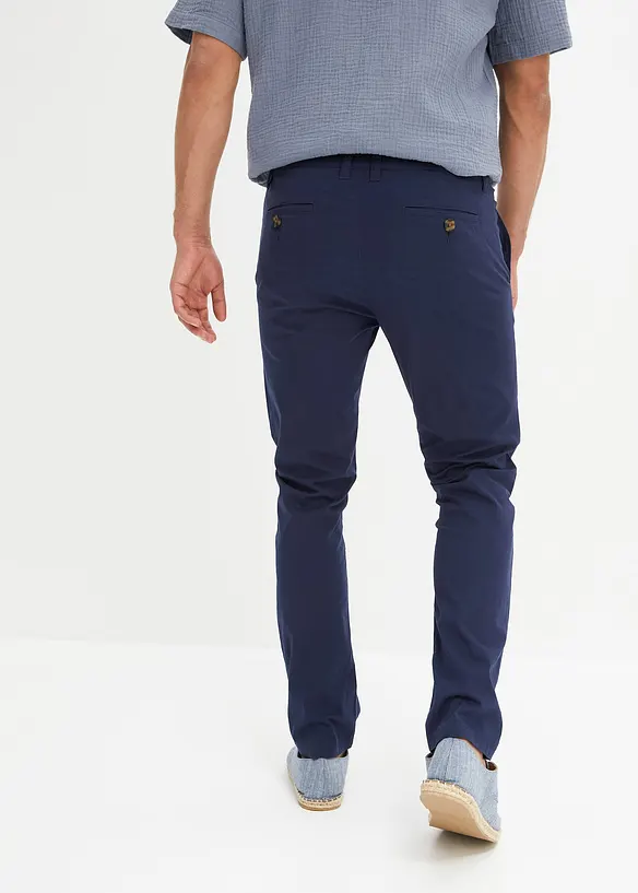 Regular Fit Stretch-Chinohose, Straight in blau von hinten - bonprix
