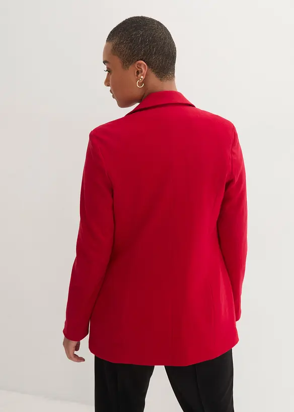 Longblazer aus reiner Baumwolle in rot von hinten (im Anschnitt) - bonprix