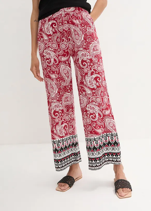 Palazzo-Hose aus softem Viskose-Mix in rot von vorne - bonprix
