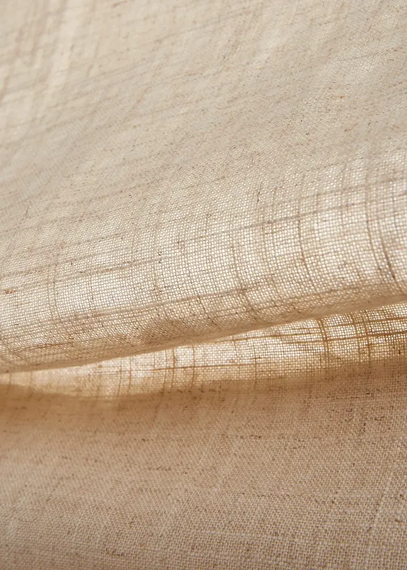 Raffrollo mit Leinenanteil in beige Detailaufnahme vom Material - bonprix