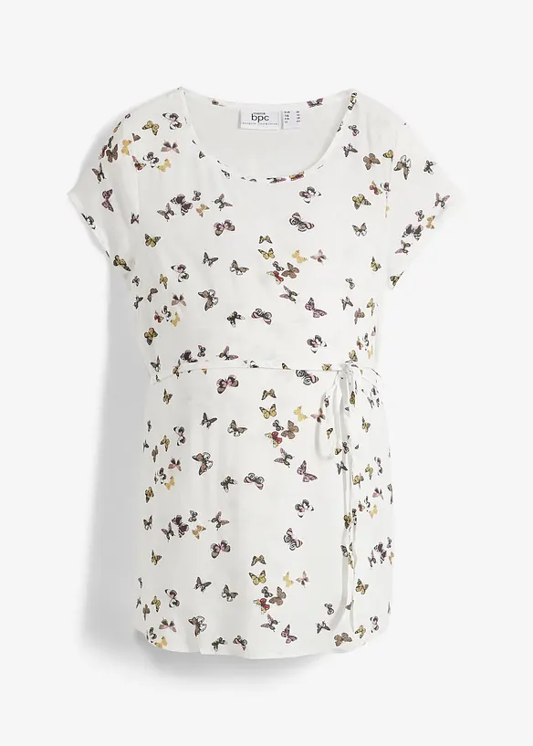 Leichte Umstandsbluse aus Viskose in weiß von vorne - bonprix