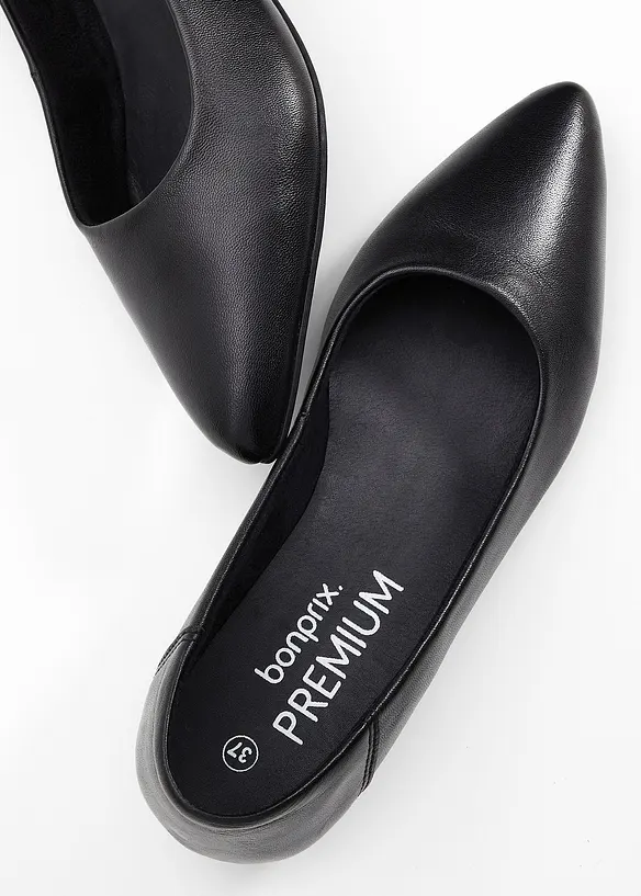 Ballerinas aus Leder in schwarz - bonprix