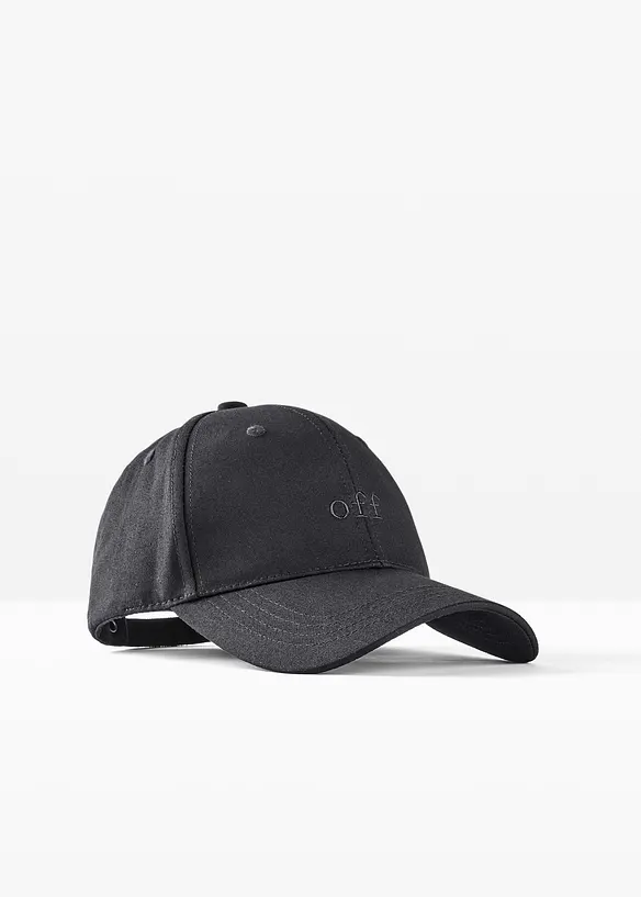 Cap mit Stickerei in schwarz von vorne - bonprix