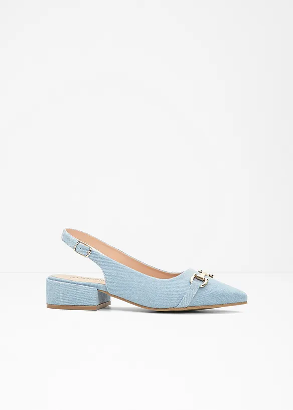 Sling Pumps in blau von vorne - bonprix