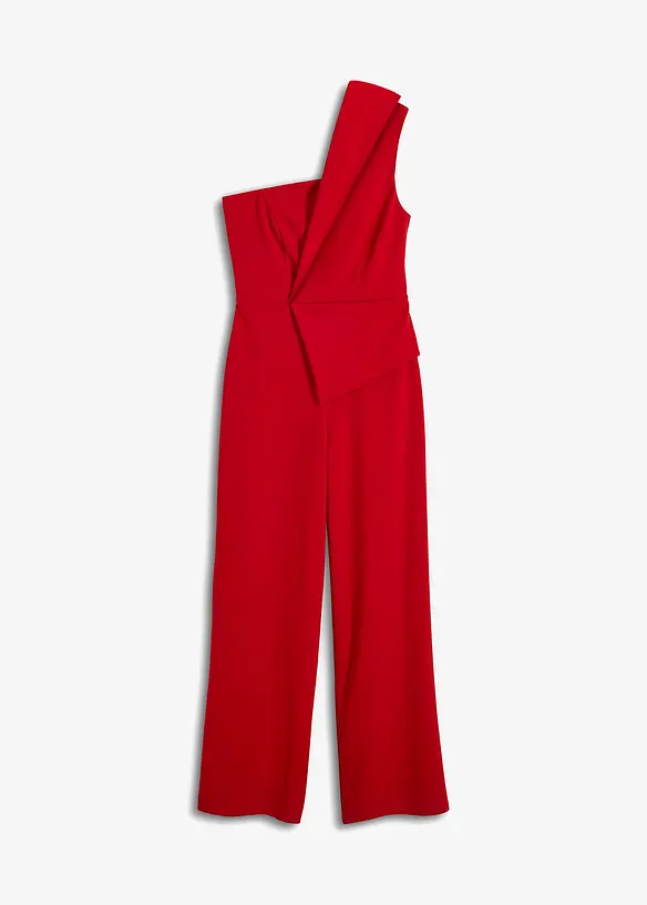 Overall aus strukturiertem Crepe in rot von vorne - bonprix Overall aus strukturiertem Crepe in rot von vorne - bonprix