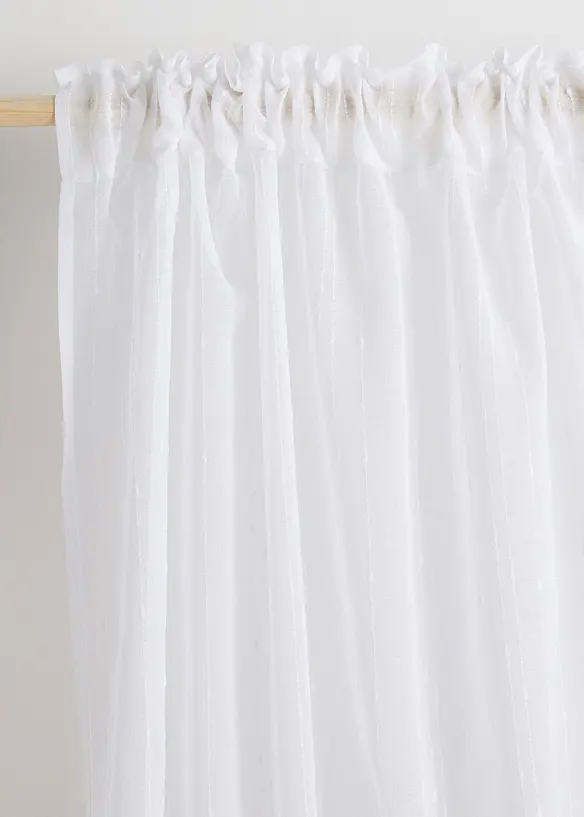 Jacquard Gardine mit Längsstreifen (1er Pack) in weiß - bonprix Jacquard Gardine mit Längsstreifen (1er Pack) in weiß - bonprix