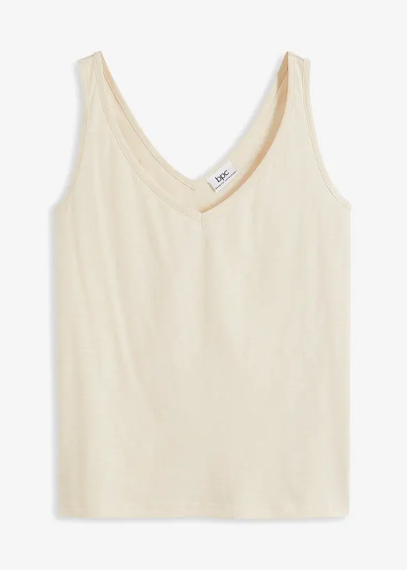 Top aus reiner Bio-Baumwolle in beige von vorne - bonprix Top aus reiner Bio-Baumwolle in beige von vorne - bonprix