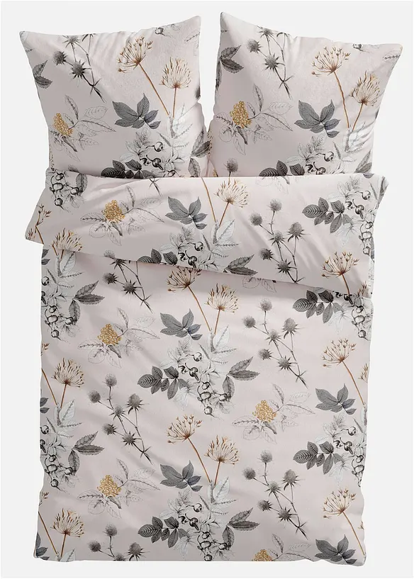 Bettwäsche mit floralem Design in beige - bpc living bonprix collection