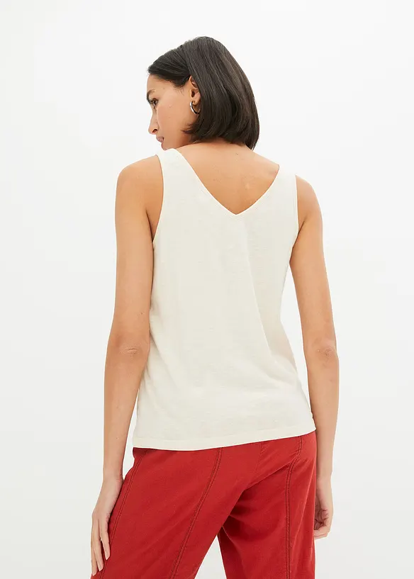 Top aus reiner Bio-Baumwolle in beige von hinten (im Anschnitt) - bonprix Top aus reiner Bio-Baumwolle in beige von hinten (im Anschnitt) - bonprix