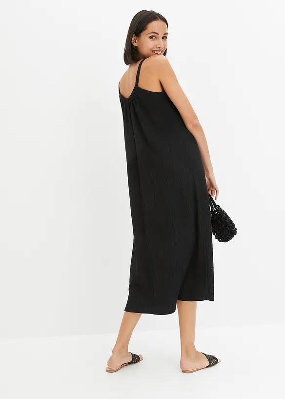 Trägerkleid aus leichtem Crêpe in schwarz von hinten (Totalaufnahme) - bonprix Trägerkleid aus leichtem Crêpe in schwarz von hinten (Totalaufnahme) - bonprix