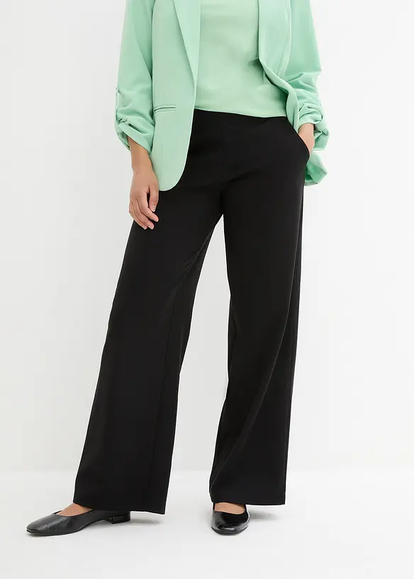 Punto di Roma Hose mit Bequembund in schwarz von vorne - bonprix Punto di Roma Hose mit Bequembund in schwarz von vorne - bonprix