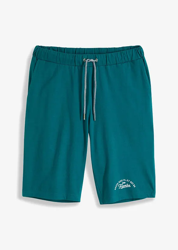 Jersey-Bermuda aus reiner Bio-Baumwolle in petrol von vorne - bonprix