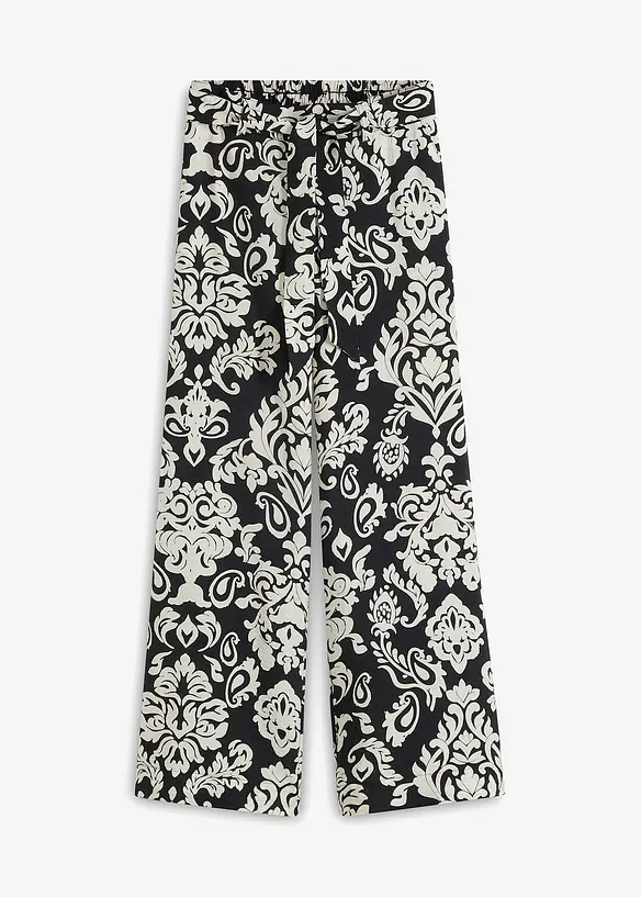 Palazzo-Hose mit Bequembund in schwarz von vorne - bonprix