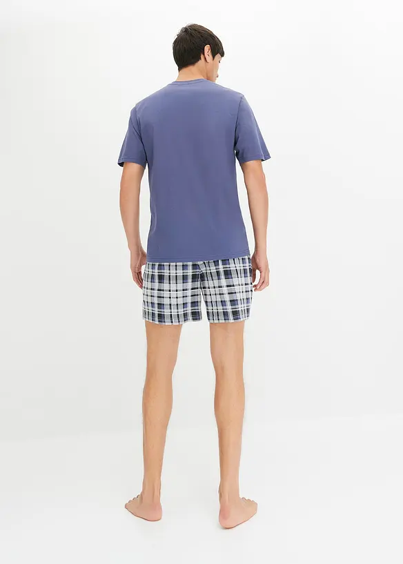Shorty mit Baumwolle in blau von hinten (Totalaufnahme) - bonprix