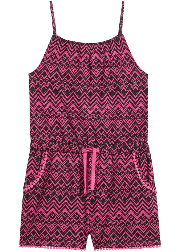 Mädchen Jumpsuit aus Bio-Baumwolle in pink von vorne - bpc bonprix collection