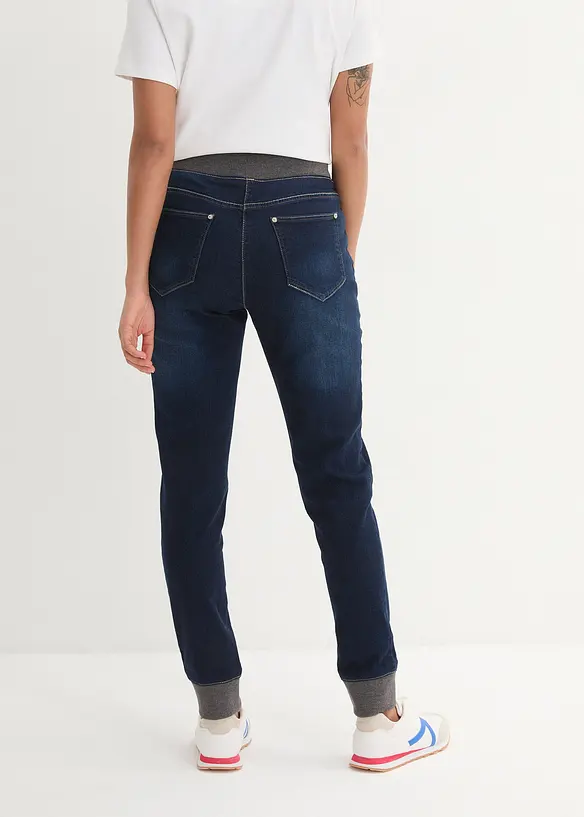 Legere Jeans mit Sweatbündchen - blau - Damen | bonprix
