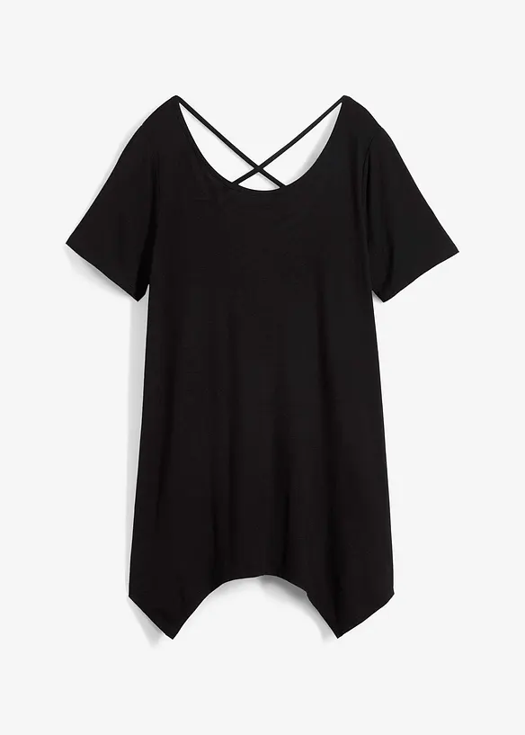 Zipfel Longshirt, kurzarm in schwarz von vorne - bonprix Zipfel Longshirt, kurzarm in schwarz von vorne - bonprix