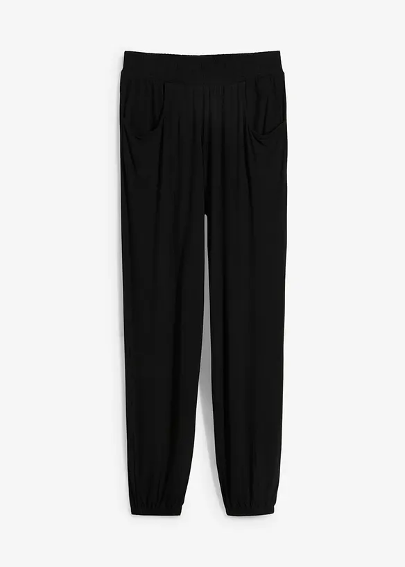 Jersey-Hose mit Bequembund in schwarz von vorne - bonprix Jersey-Hose mit Bequembund in schwarz von vorne - bonprix