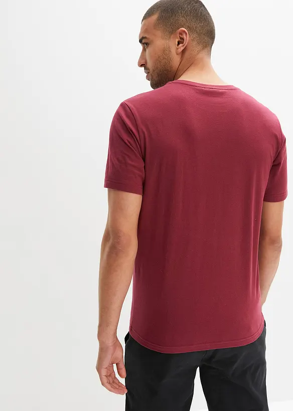 T-Shirt (2er Pack) in Regular Fit in rot von hinten (im Anschnitt) - bonprix