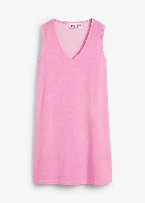 Frottee-Kleid aus Baumwoll-Mix in rosa von vorne - bonprix