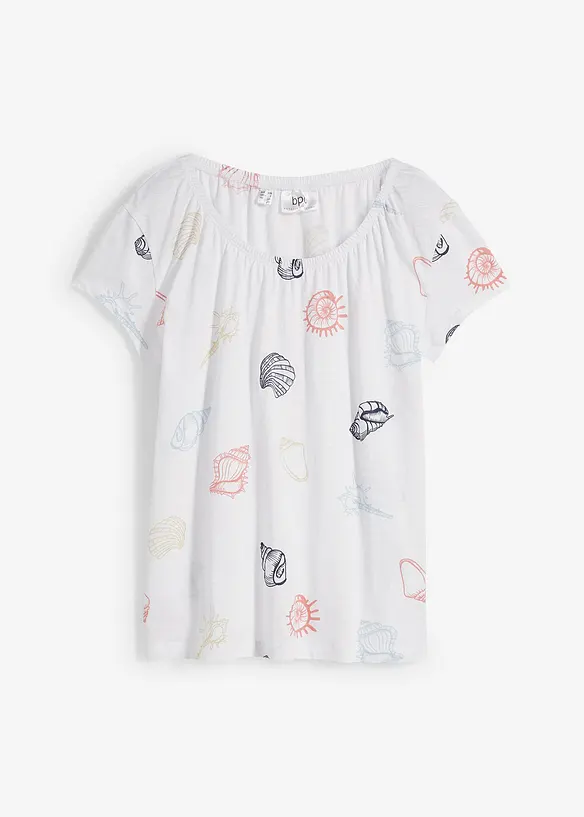 Bedrucktes Shirt aus Bio-Baumwolle in weiß von vorne - bonprix