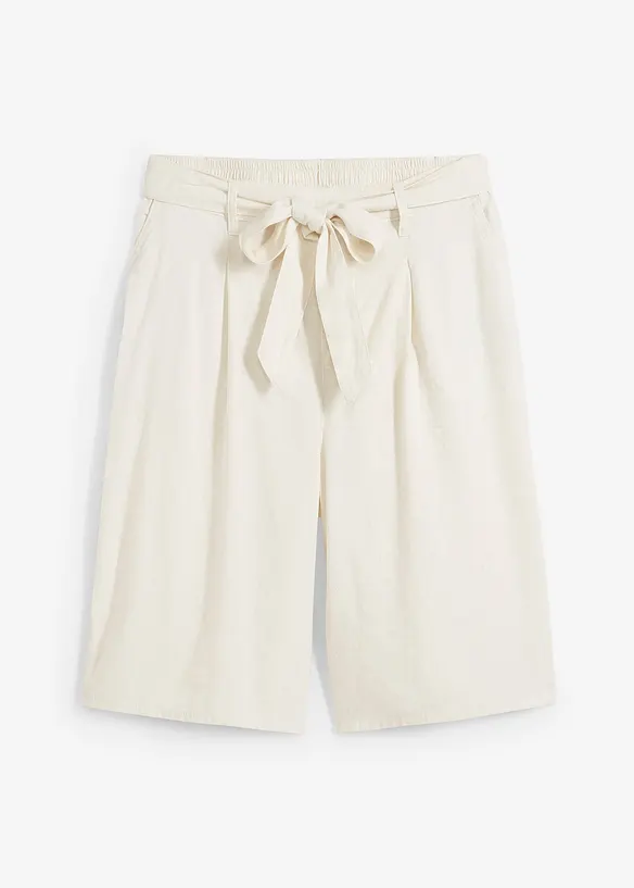 Leinen-Bermuda in beige von vorne - bonprix Leinen-Bermuda in beige von vorne - bonprix