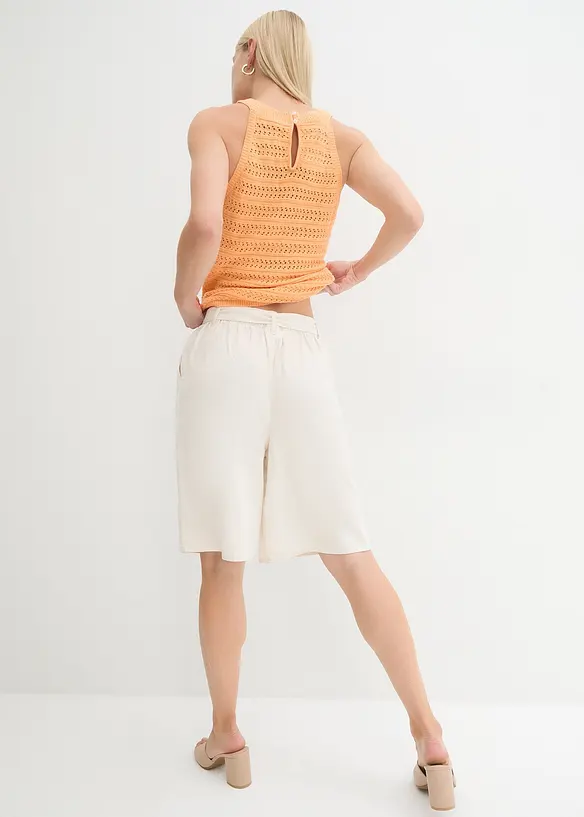 Leinen-Bermuda in beige von hinten - bonprix Leinen-Bermuda in beige von hinten - bonprix