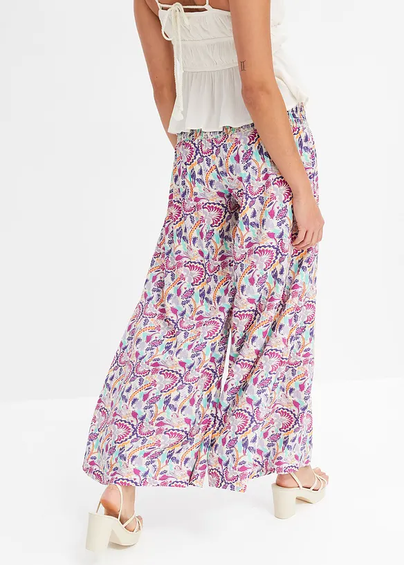 Palazzo-Hose aus fließender Viskose in lila von hinten - bonprix Palazzo-Hose aus fließender Viskose in lila von hinten - bonprix