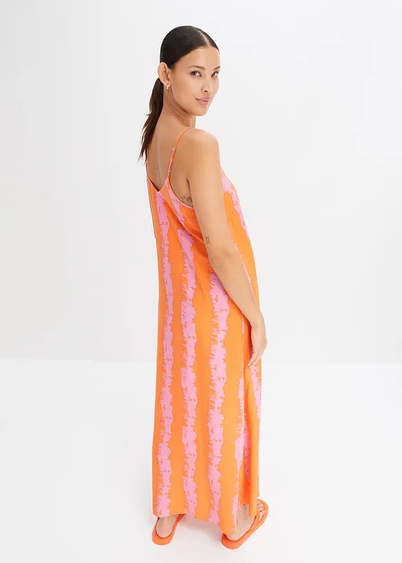Trägerkleid aus fließender Viskose in orange von hinten (Totalaufnahme) - bonprix