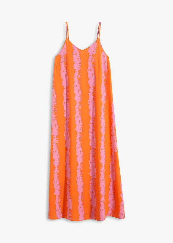 Trägerkleid aus fließender Viskose in orange von vorne - bonprix