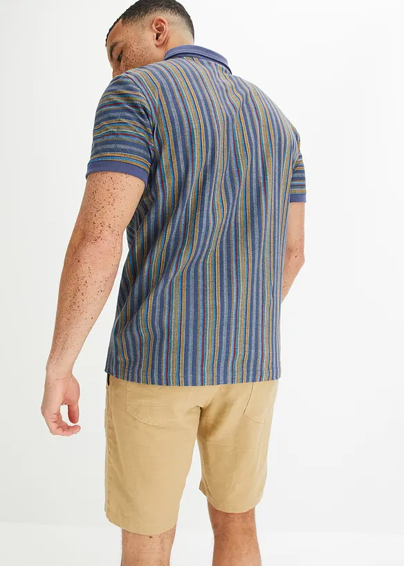 Poloshirt aus reiner Bio-Baumwolle in blau von hinten (im Anschnitt) - bonprix