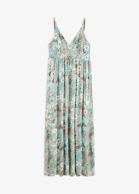 Maxikleid aus fließendem Viskose-Mix in blau von vorne - bonprix Maxikleid aus fließendem Viskose-Mix in blau von vorne - bonprix