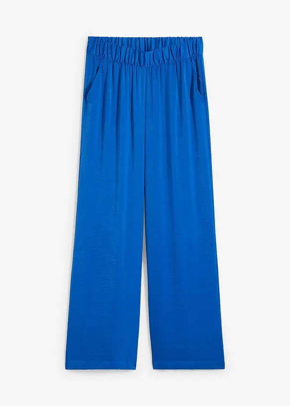 Palazzo-Hose mit Bequembund in blau von vorne - bonprix