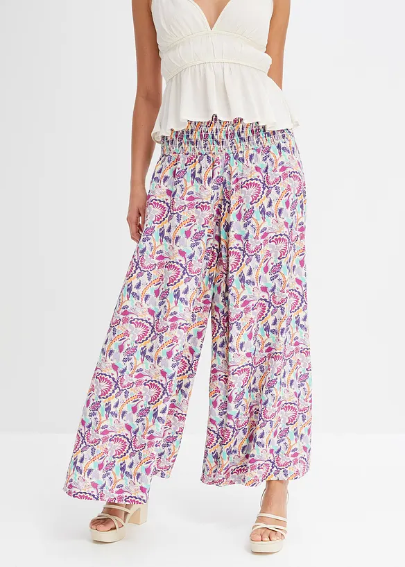 Palazzo-Hose aus fließender Viskose in lila von vorne - bonprix Palazzo-Hose aus fließender Viskose in lila von vorne - bonprix